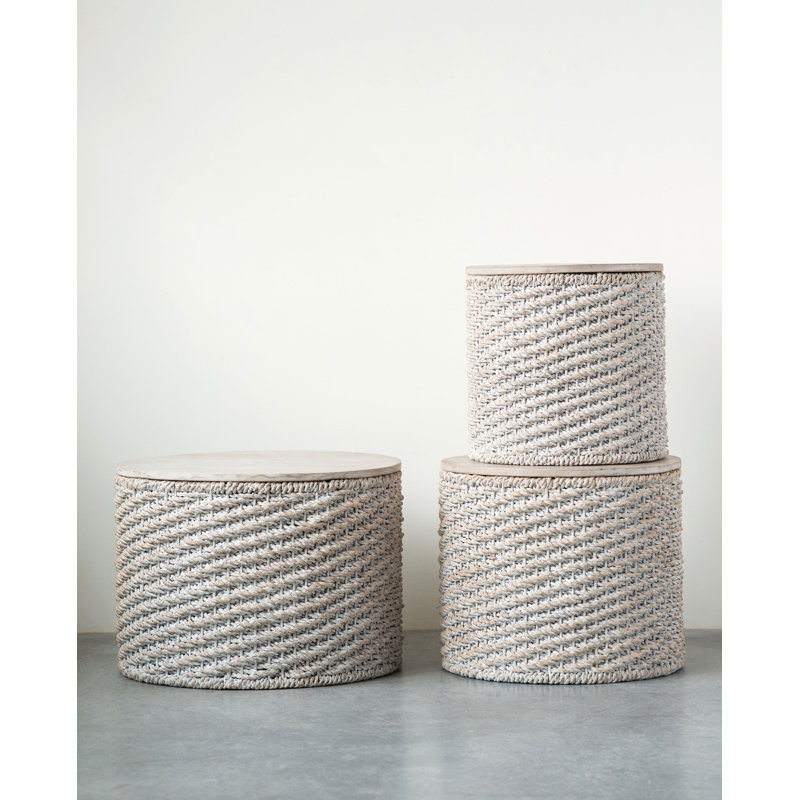 Joss & Main Kade Woven Water Hyacinth 3 Piece End Tables & Reviews